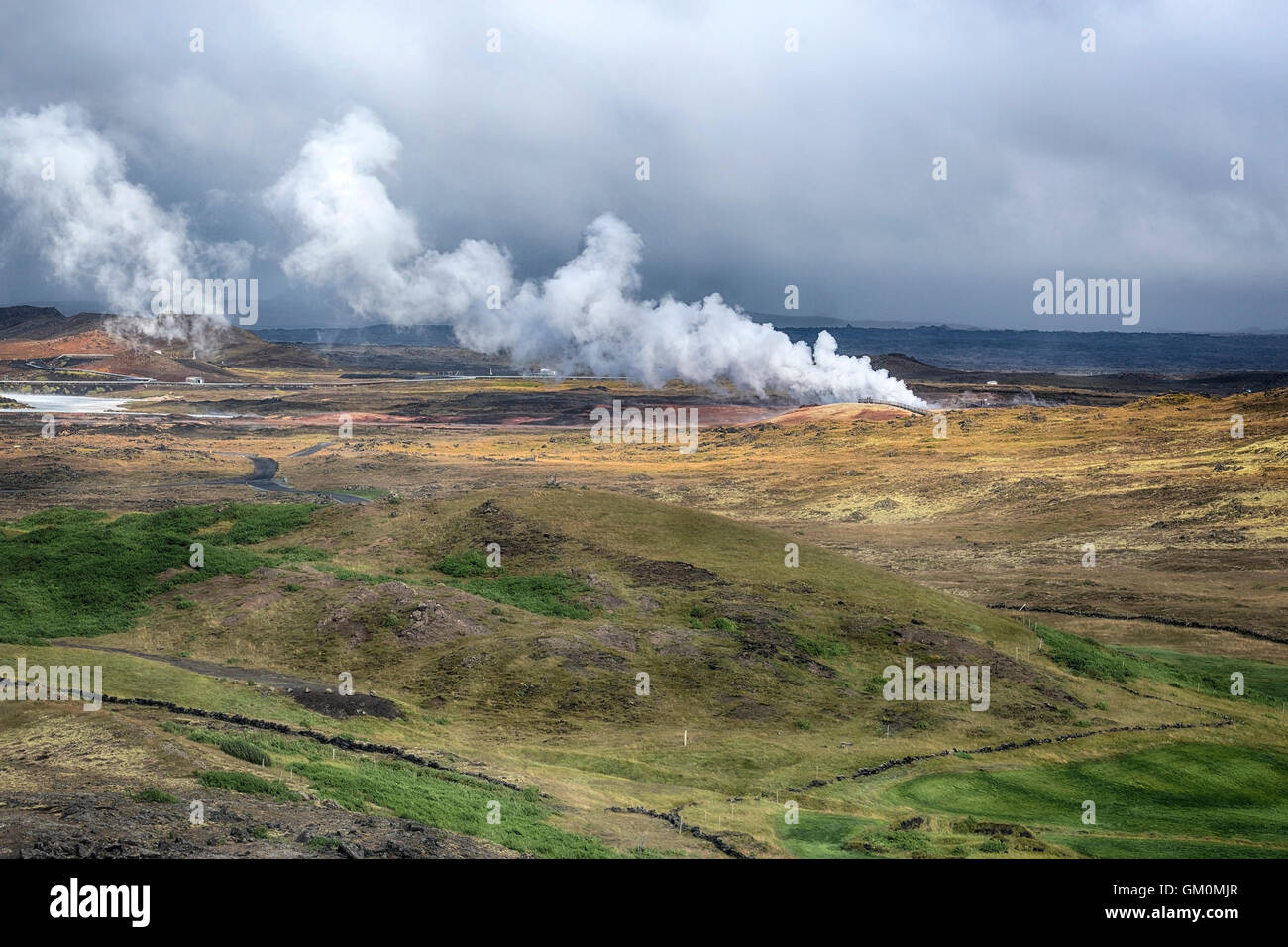 geothermische Gebiet Gunnuhver, Reykjanes, Grindavik, Island Stockfoto