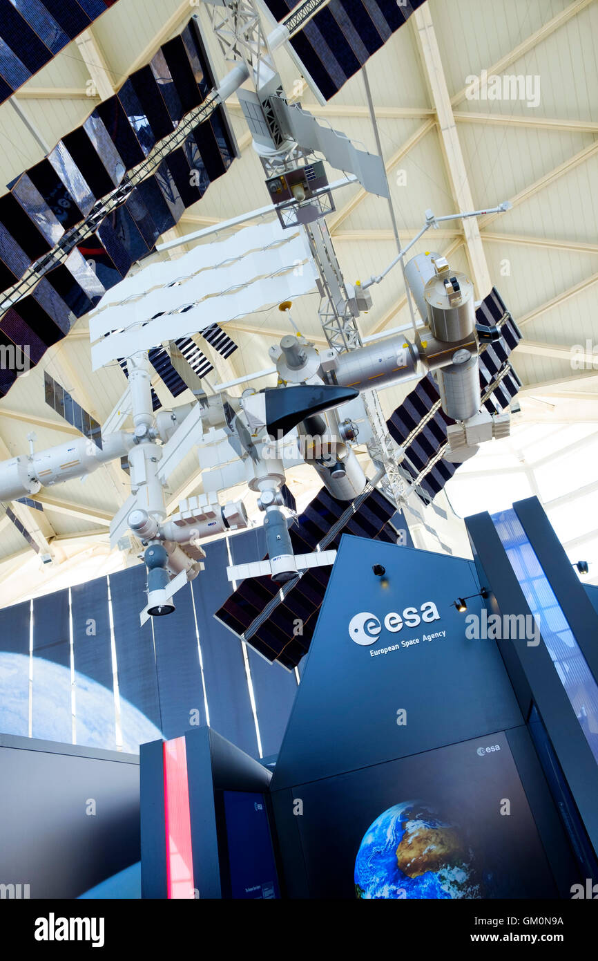 Anzeige der Raumstation innerhalb der Principe Felipe Wissenschaftsmuseum in Valencia, Spanien Stockfoto