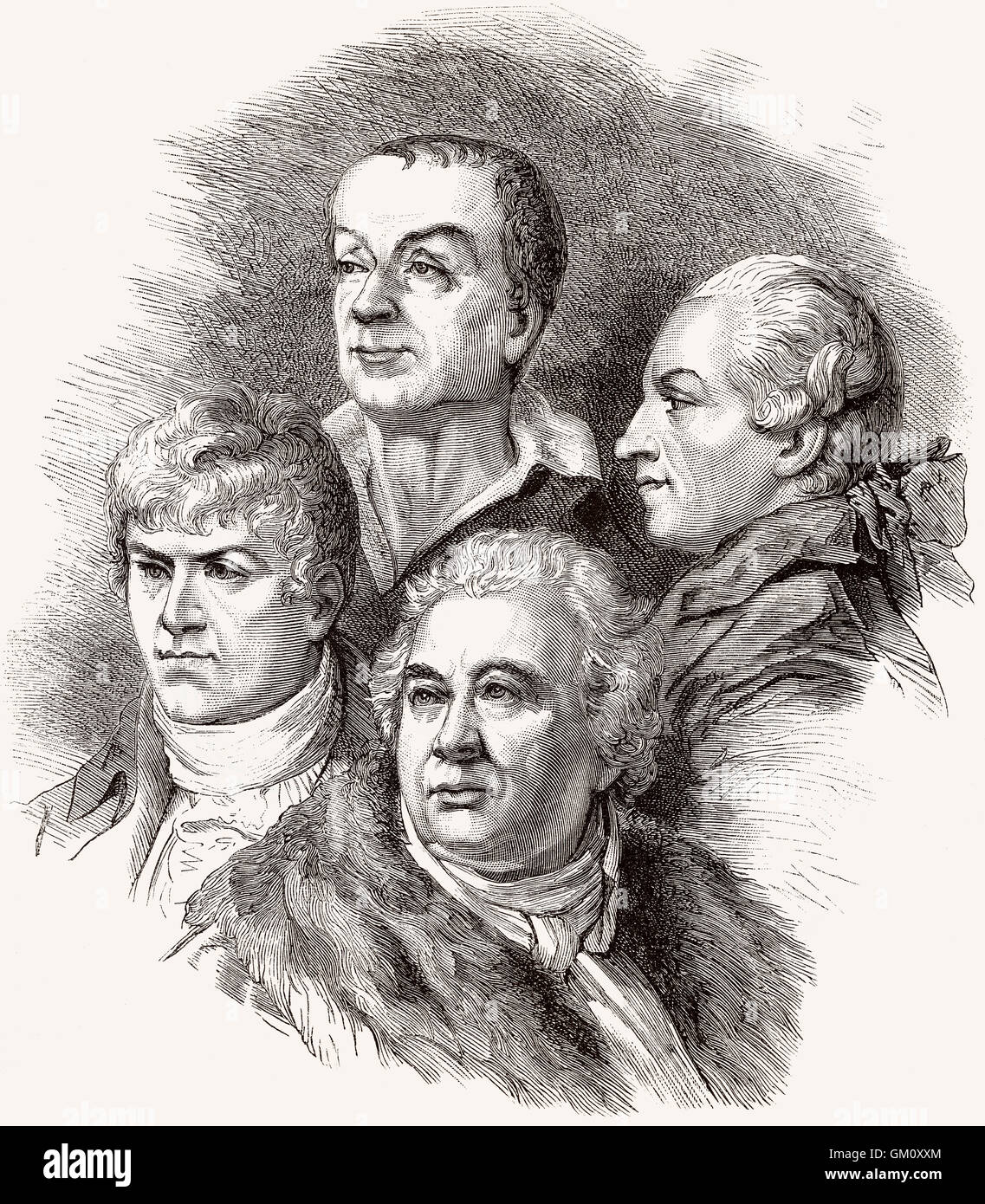 Mitglieder der Académie française, Jean-François Collin d'Harleville, François Guillaume Jean Stanislaus Andrieux, Antoine Léo Stockfoto