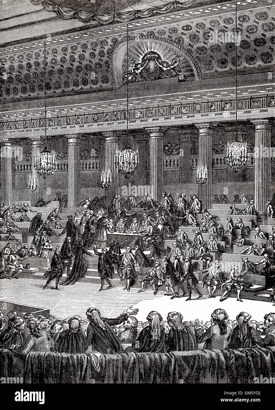 Abschaffung des Feudalismus in Frankreich, 4. August 1789 der verfassungsgebenden Nationalversammlung, französische Revolution, Paris, Frankreich Stockfoto