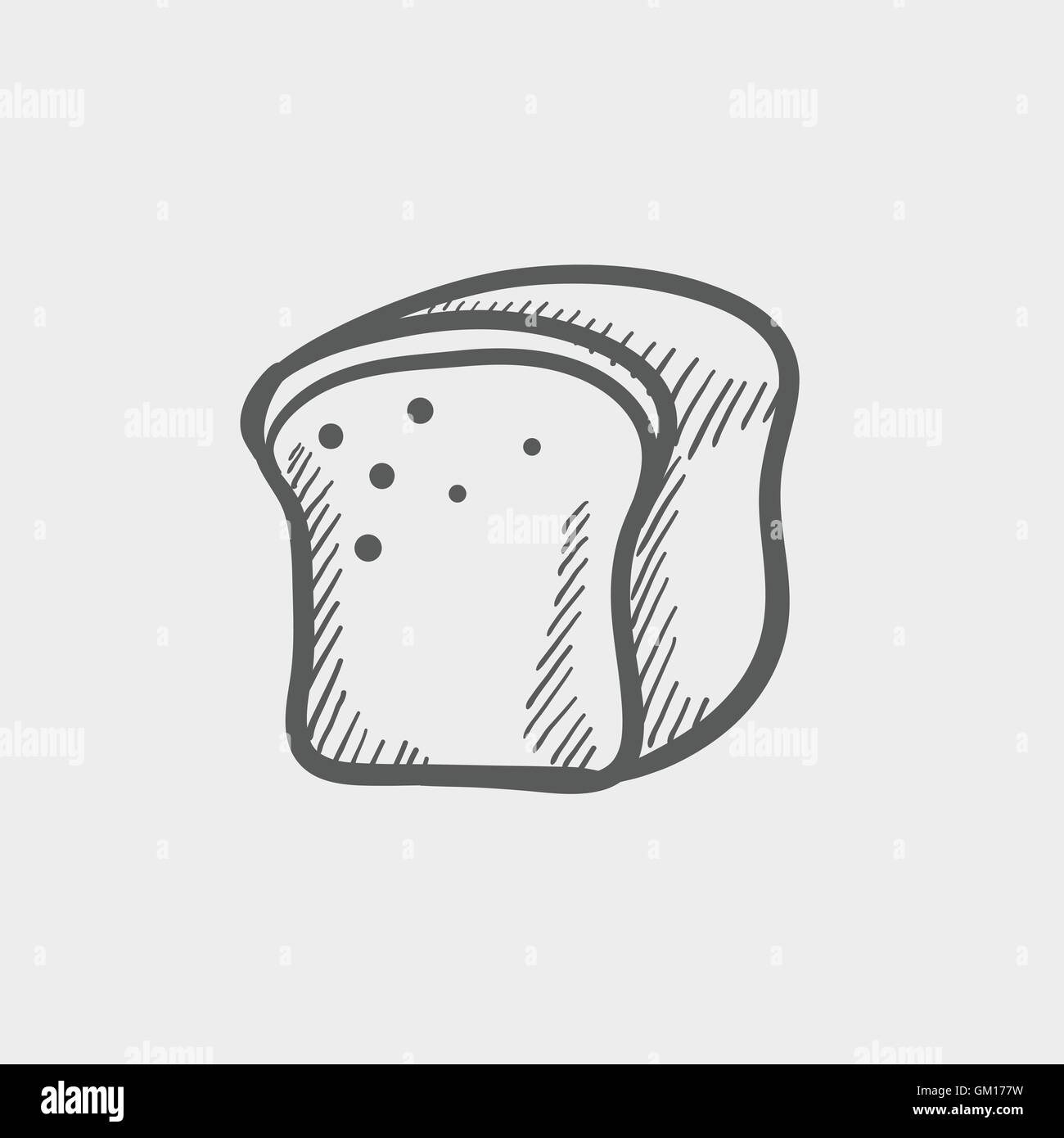 Kleine Größe Laib Brot Skizzensymbol Stock Vektor