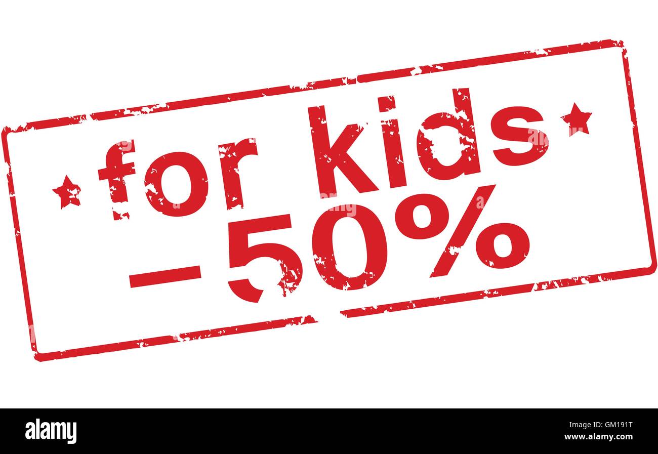 Für Kinder minus fünfzig Steuerung Stock Vektor