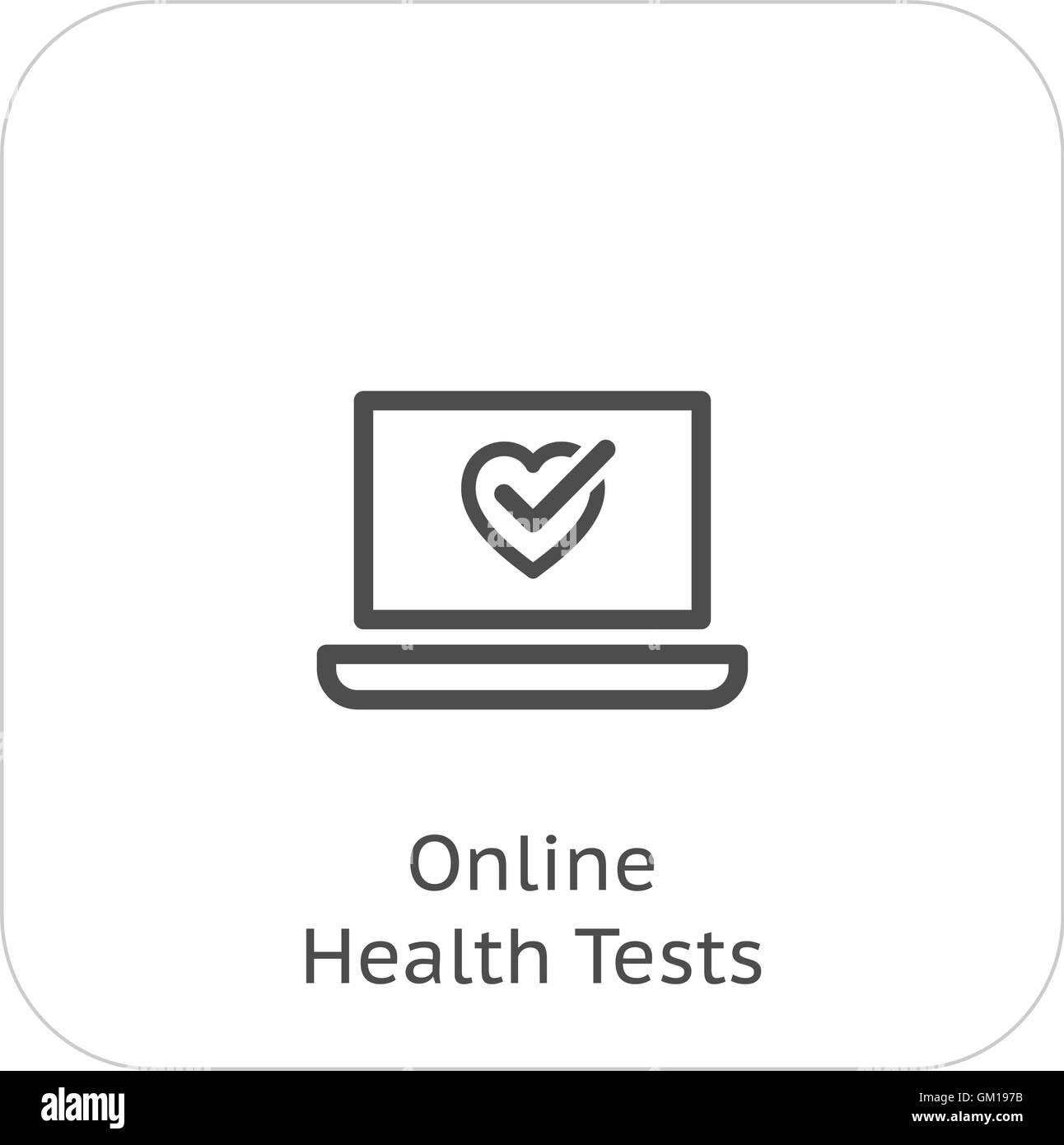 Online-Gesundheits-Tests und medizinische Leistungen-Symbol. Flaches Design. Stock Vektor