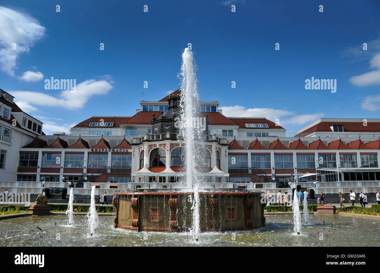 Sopot Sheraton Hotel Luxus Brunnen Stockfoto
