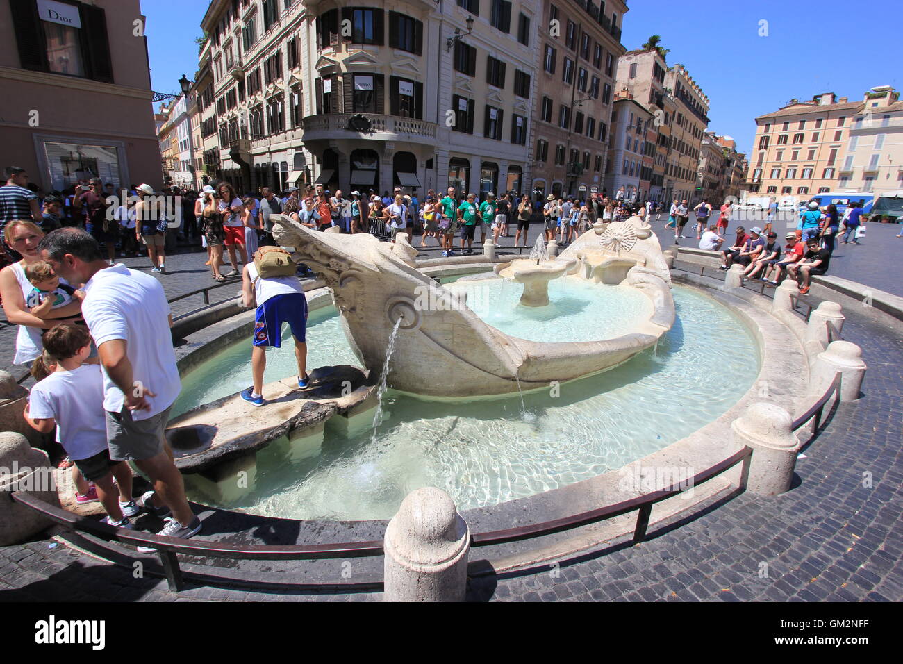 Fontana della Barcaccia in Rom Stockfoto