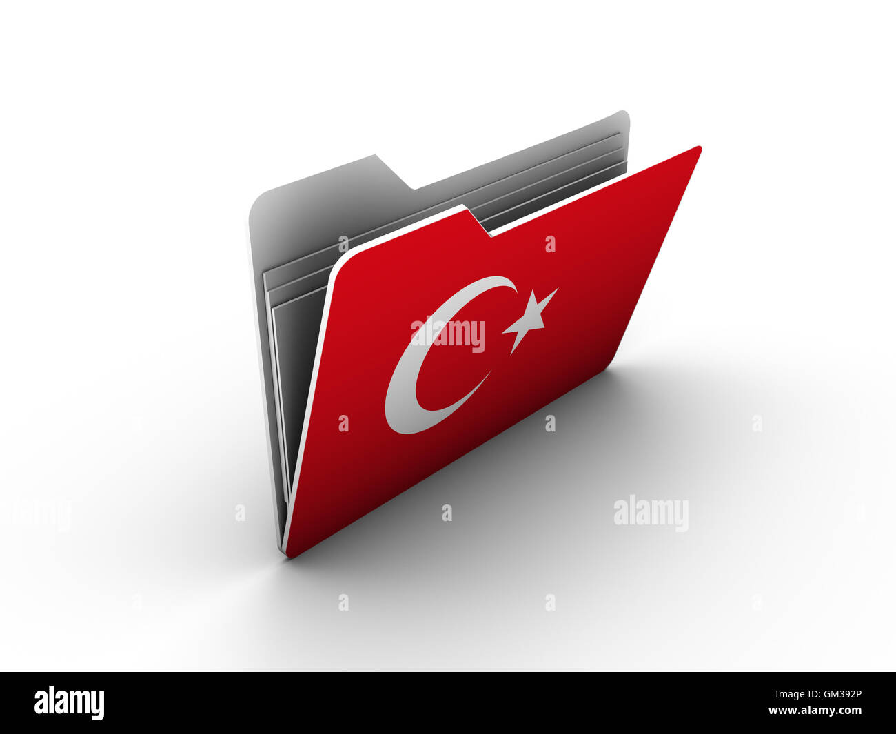 Ordnersymbol mit Flagge der Türkei Stockfoto