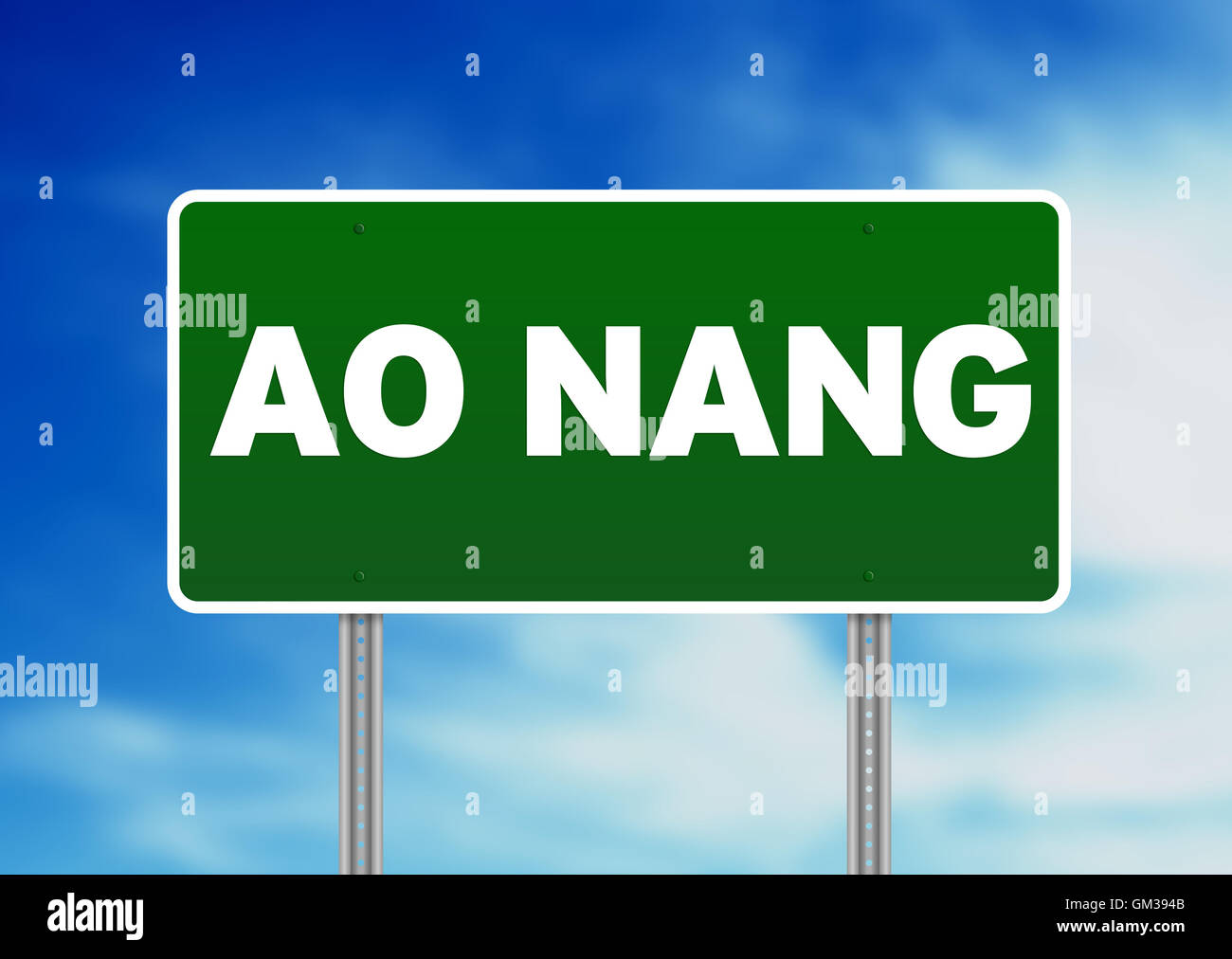 Grüne Verkehrszeichen - Ao Nang, Thailand Stockfoto