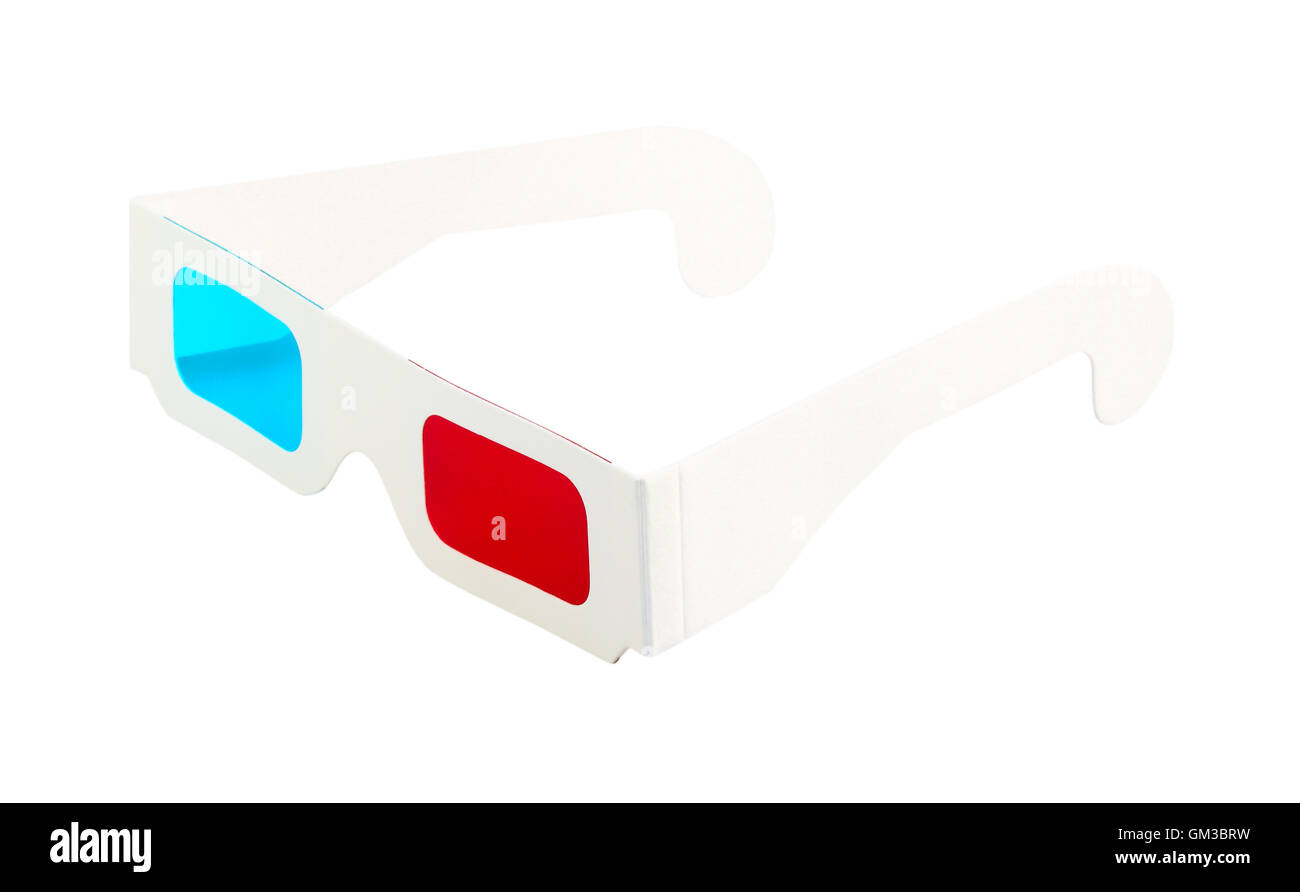 Einweg-Gläser Rot und blau Stockfoto