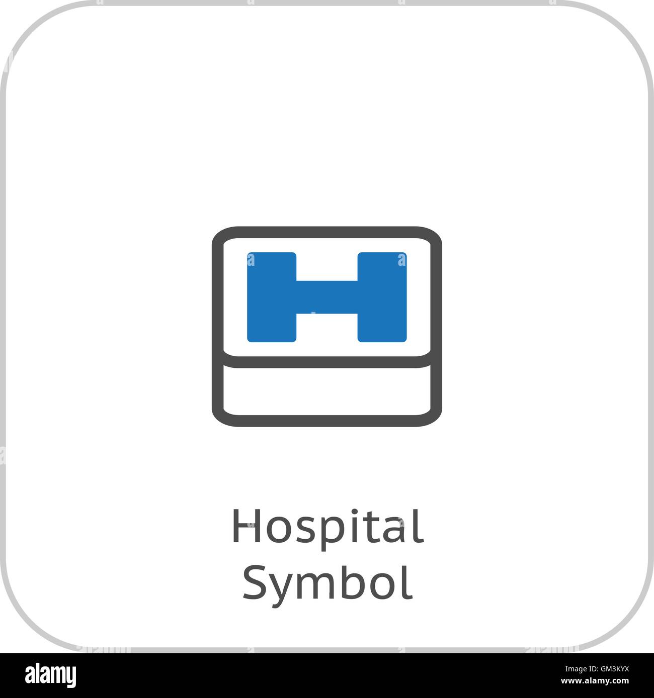Krankenhaus-Symbol. Flaches Design. Stock Vektor