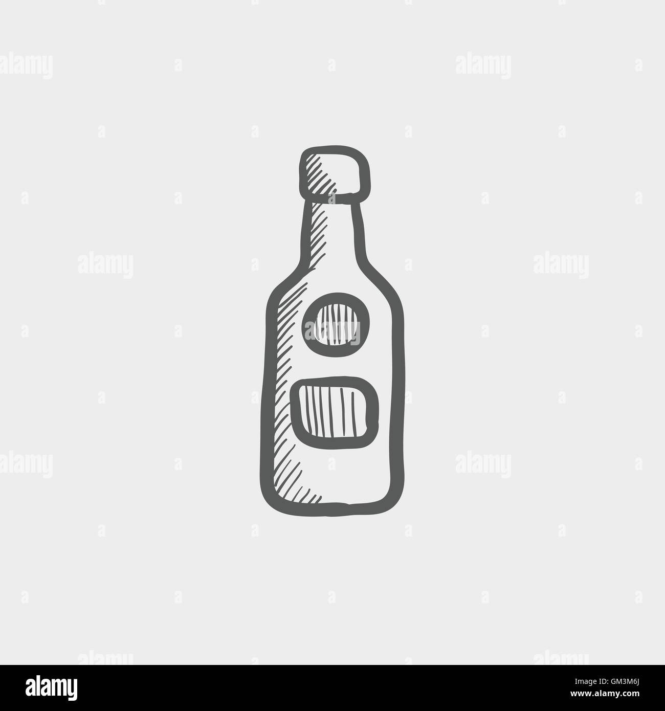 Flasche Whisky Skizzensymbol Stock Vektor