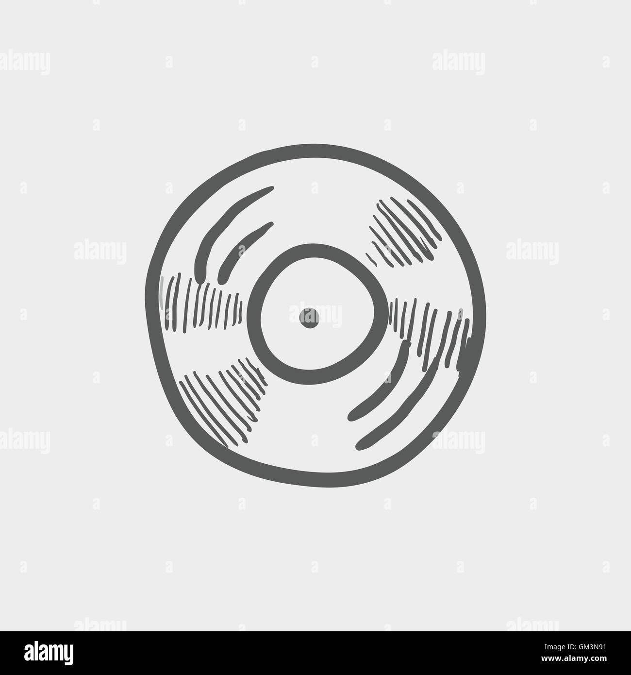 Vinyl-Disc-Skizze-Symbol Stock Vektor