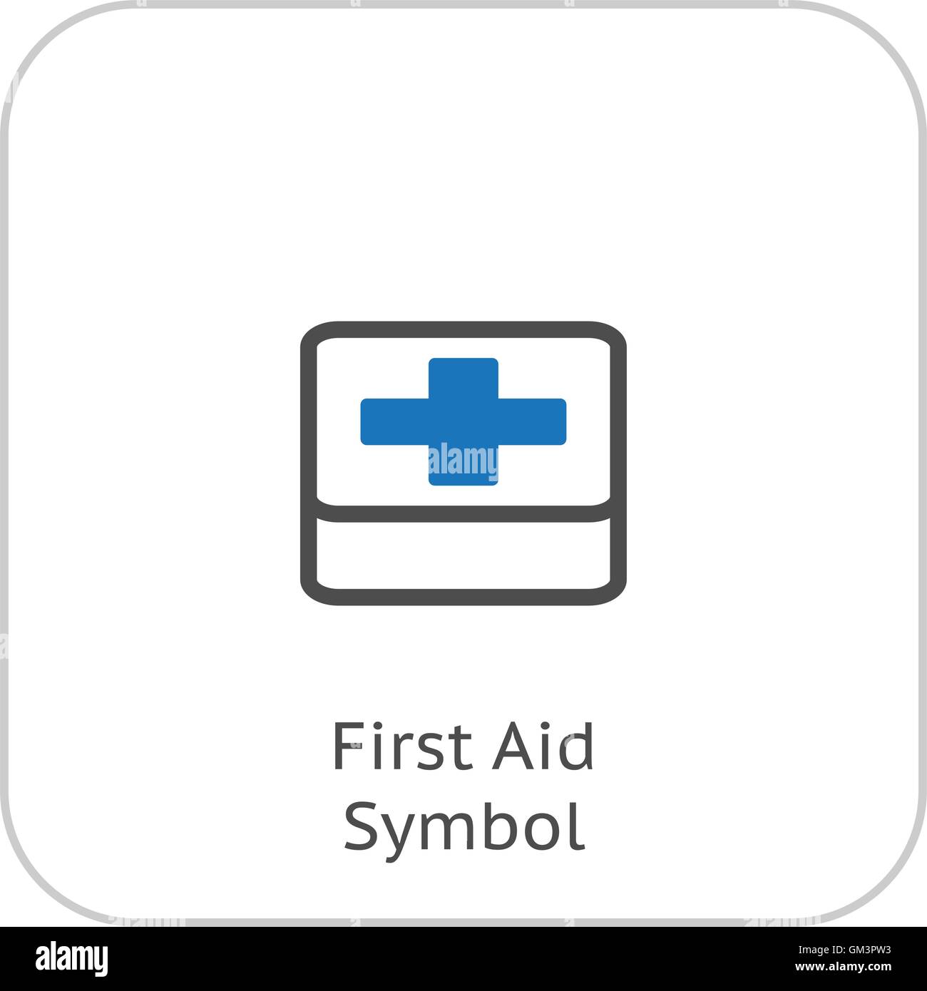 Erste-Hilfe-Symbol und medizinische Leistungen-Symbol. Flaches Design. Stock Vektor