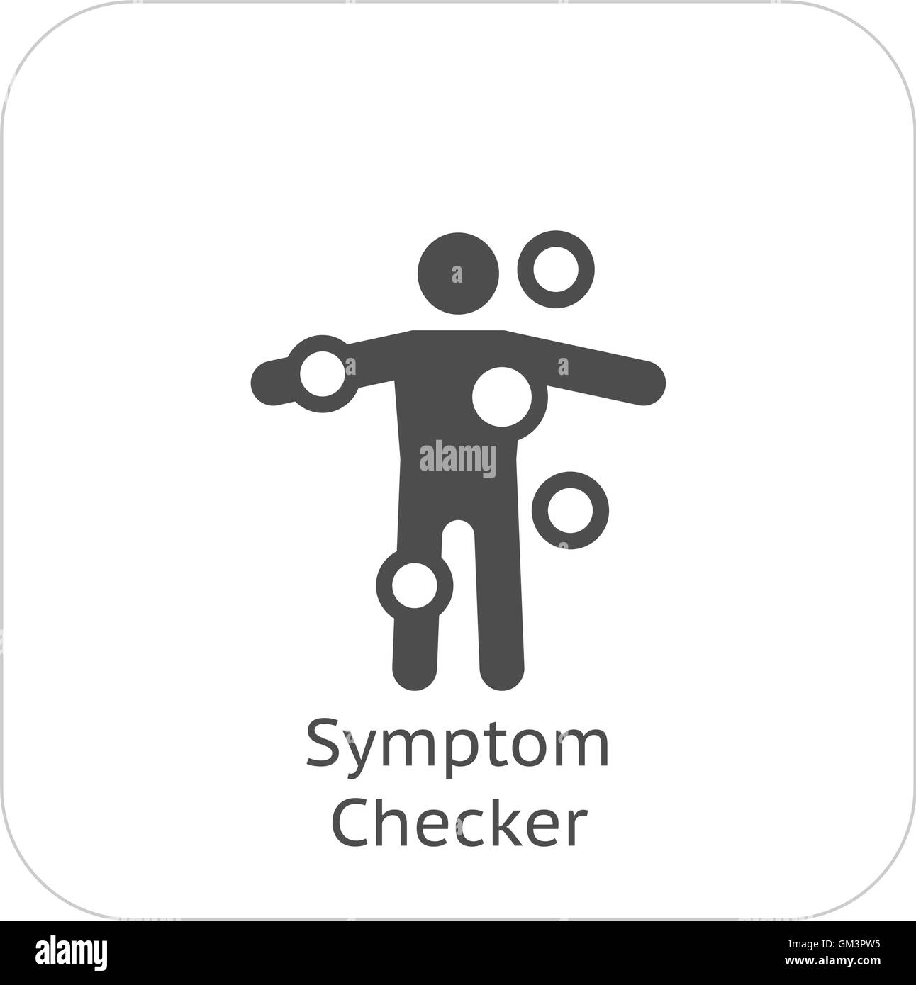 Symptom Checker und medizinische Leistungen-Symbol. Flaches Design. Stock Vektor