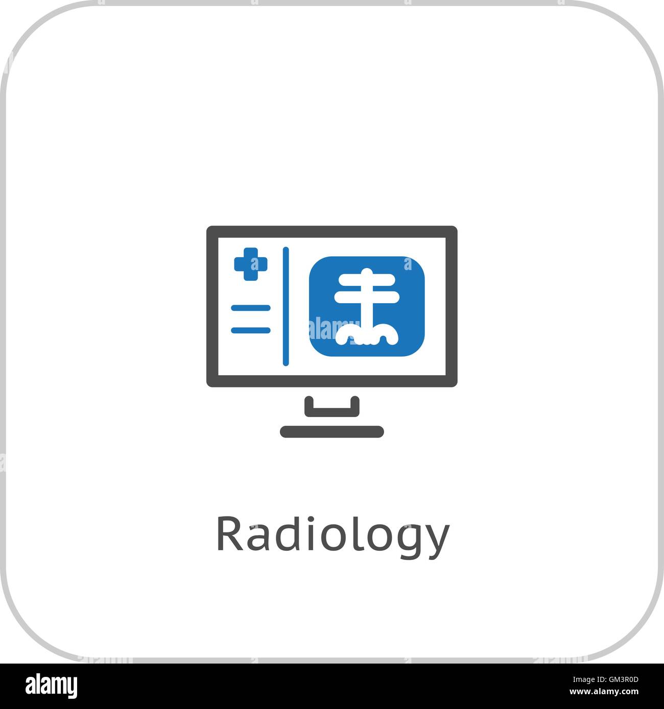 Radiologie und medizinische Leistungen-Symbol. Flaches Design. Stock Vektor
