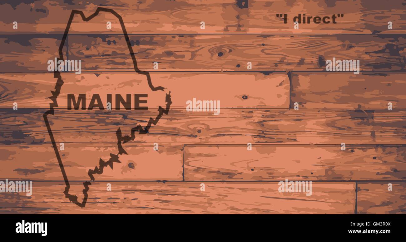 Maine Karte Marke Stock Vektor