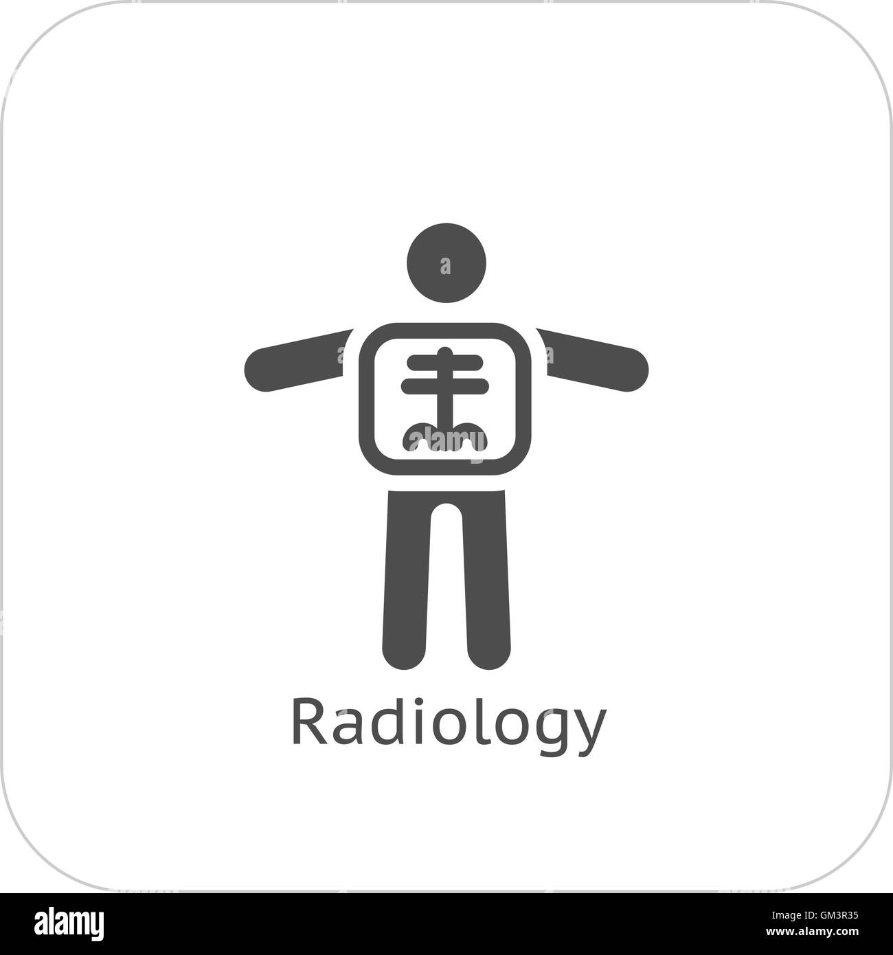 Radiologie und medizinische Leistungen-Symbol. Flaches Design. Stock Vektor