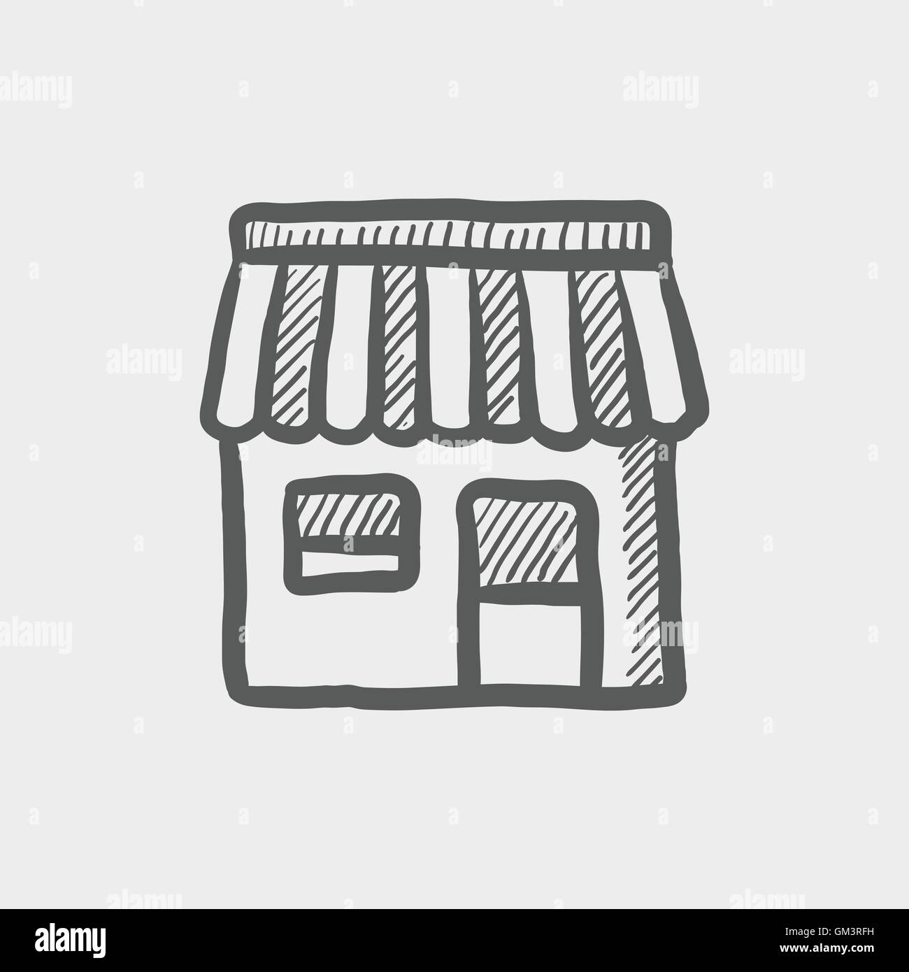 Store-Stall-Skizze-Symbol Stock Vektor