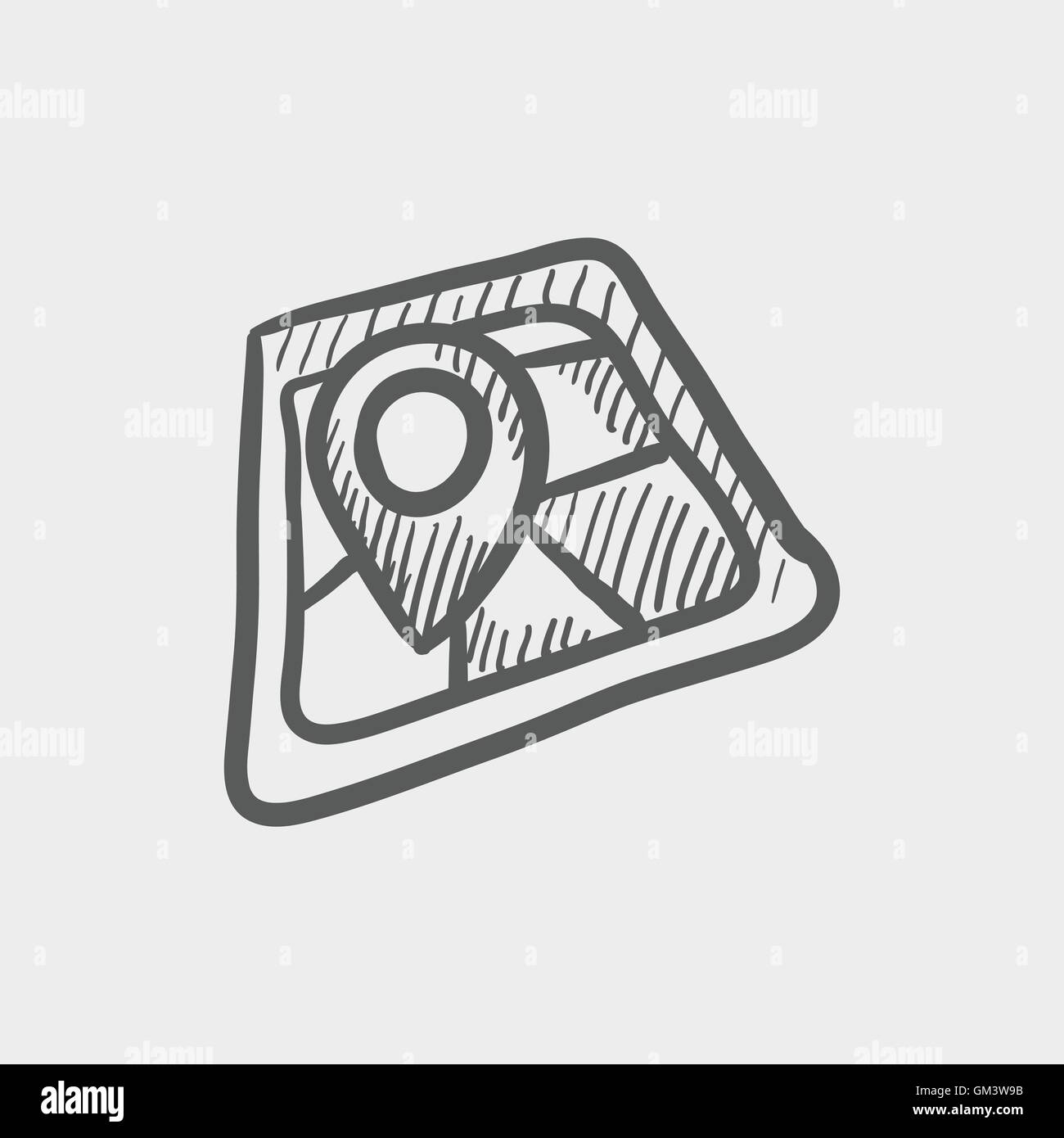 Karte Haus Skizze Zeigersymbol Stock Vektor