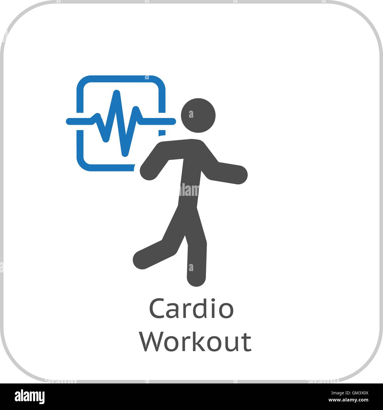 Cardio-Training und medizinische Leistungen-Symbol. Flaches Design. Stock Vektor