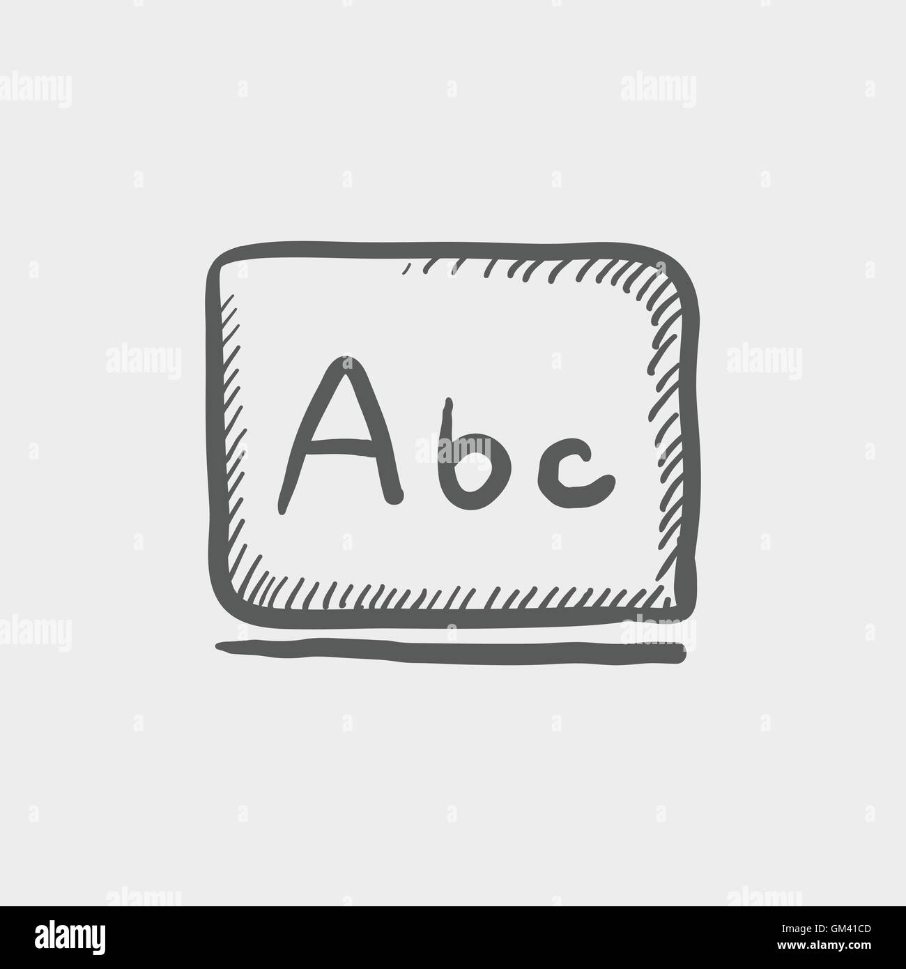 Buchstaben Abc in Blackboard Skizzensymbol Stock Vektor