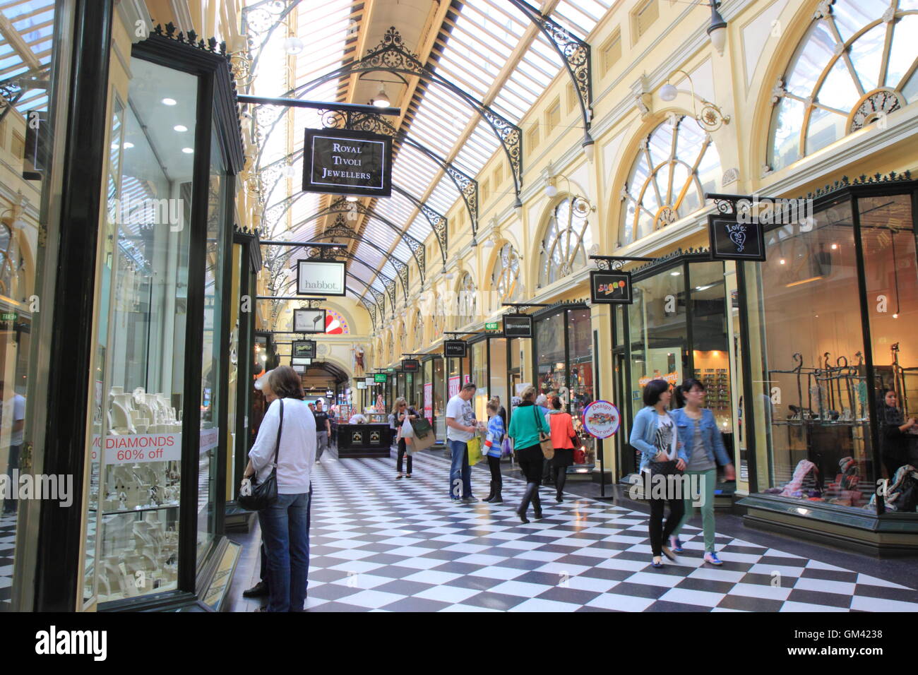 Menschen-Shop im Royal Arcade in Melbourne Australien. Stockfoto