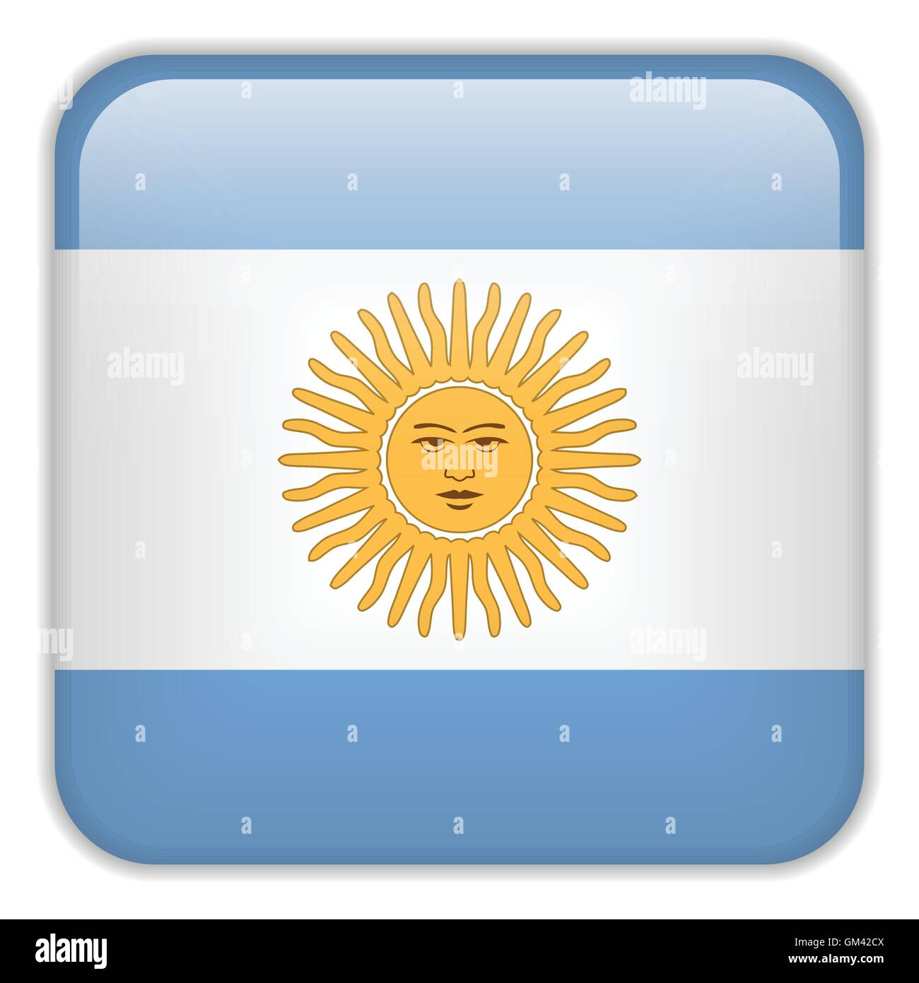 Argentinien Flagge Smartphone Anwendung Square Buttons Stock Vektor