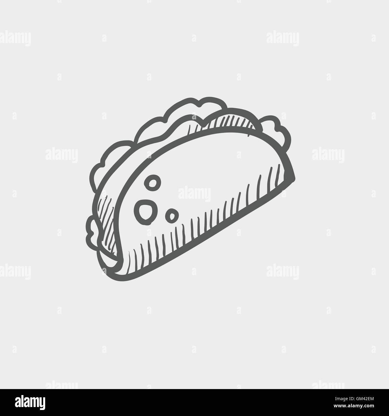 Taco Skizzensymbol Stock Vektor