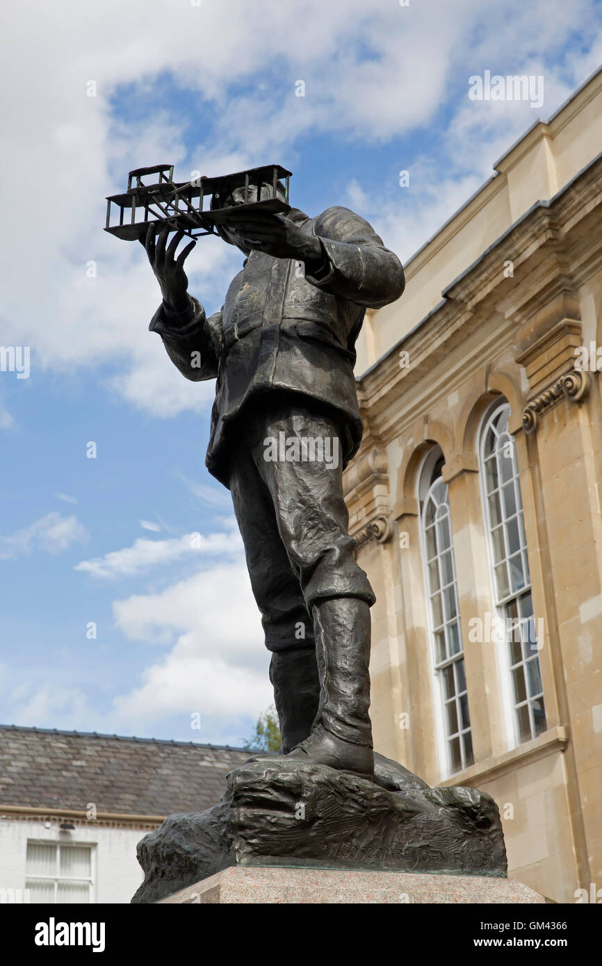 Statue von Charles Stewart Rolls in Monmouth Wales Stockfoto