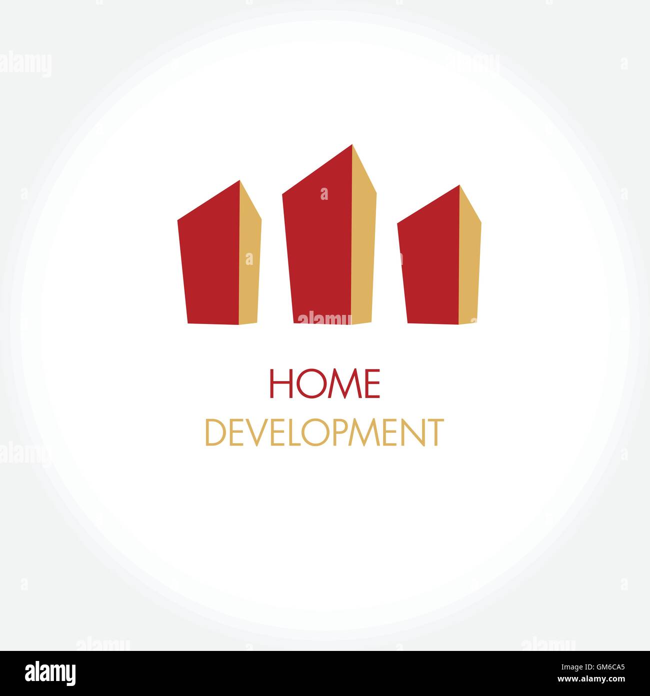 Abstrakte Konstruktion oder Immobilien-Firma-Logo-Design. Vektor Icon mit Gebäuden und Häusern Stock Vektor