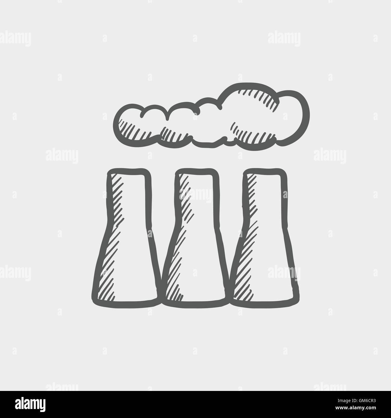 Fabrik Rohr Skizzensymbol Stock Vektor