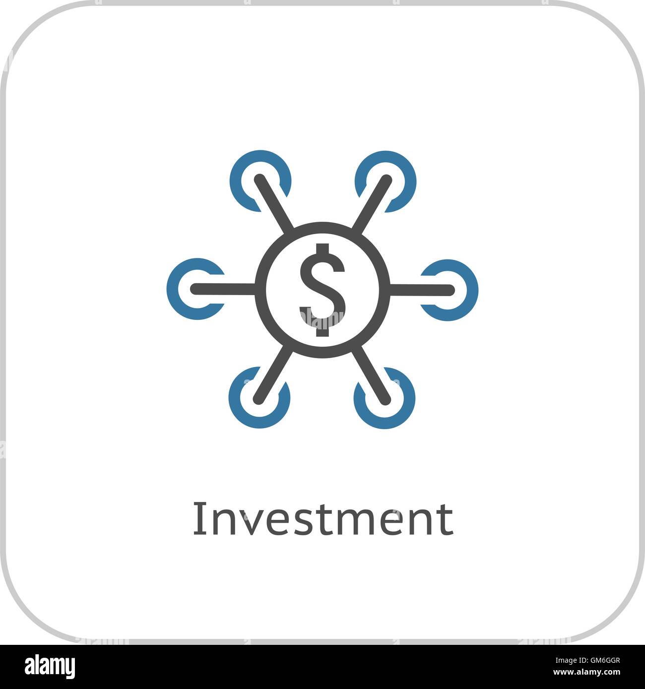 Investitionen-Symbol. Business-Konzept. Flaches Design. Stock Vektor