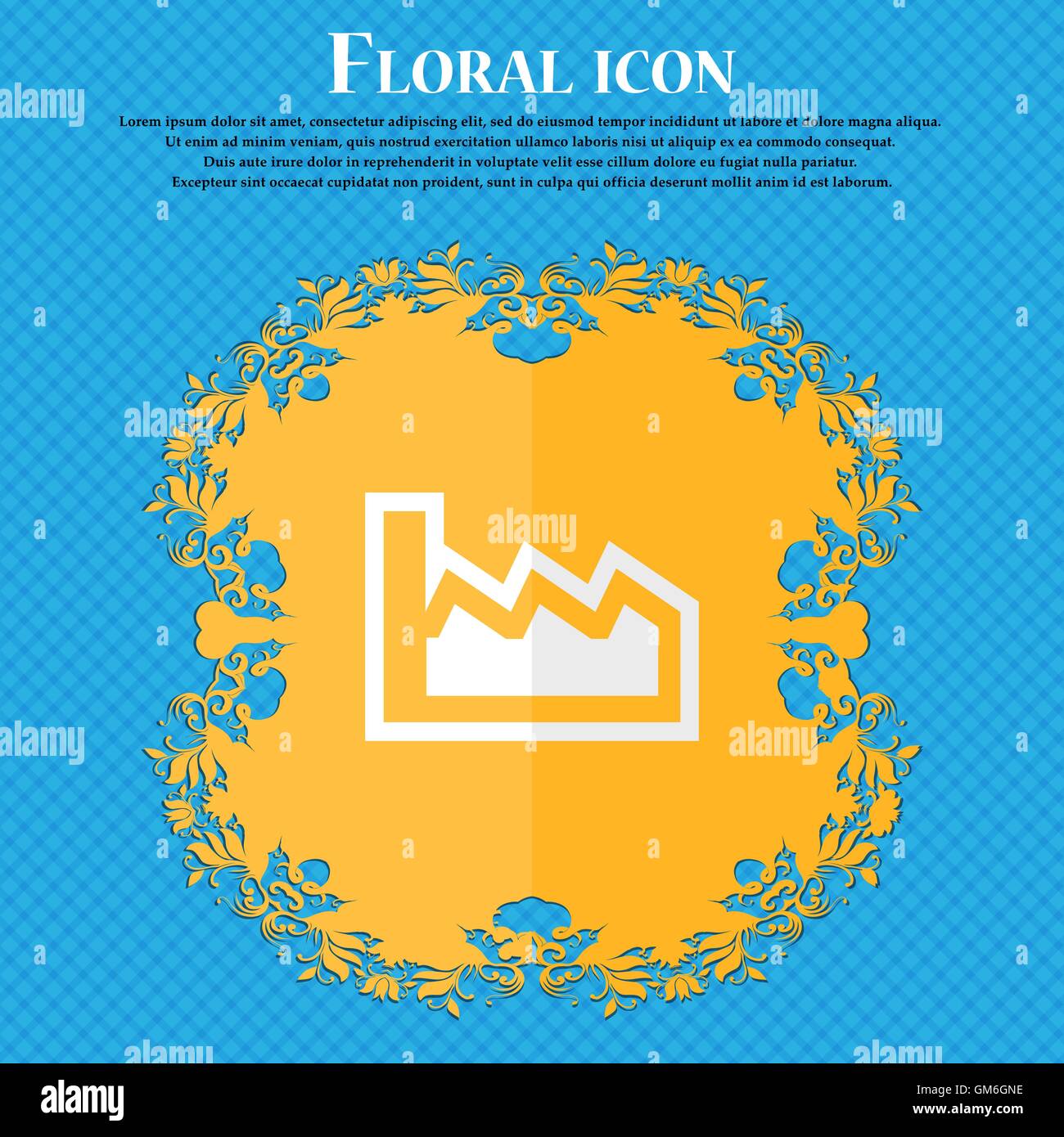 Diagramm. Flache Blütenmuster auf blauem abstrakten Hintergrund mit Platz für Ihren Text. Vektor Stock Vektor