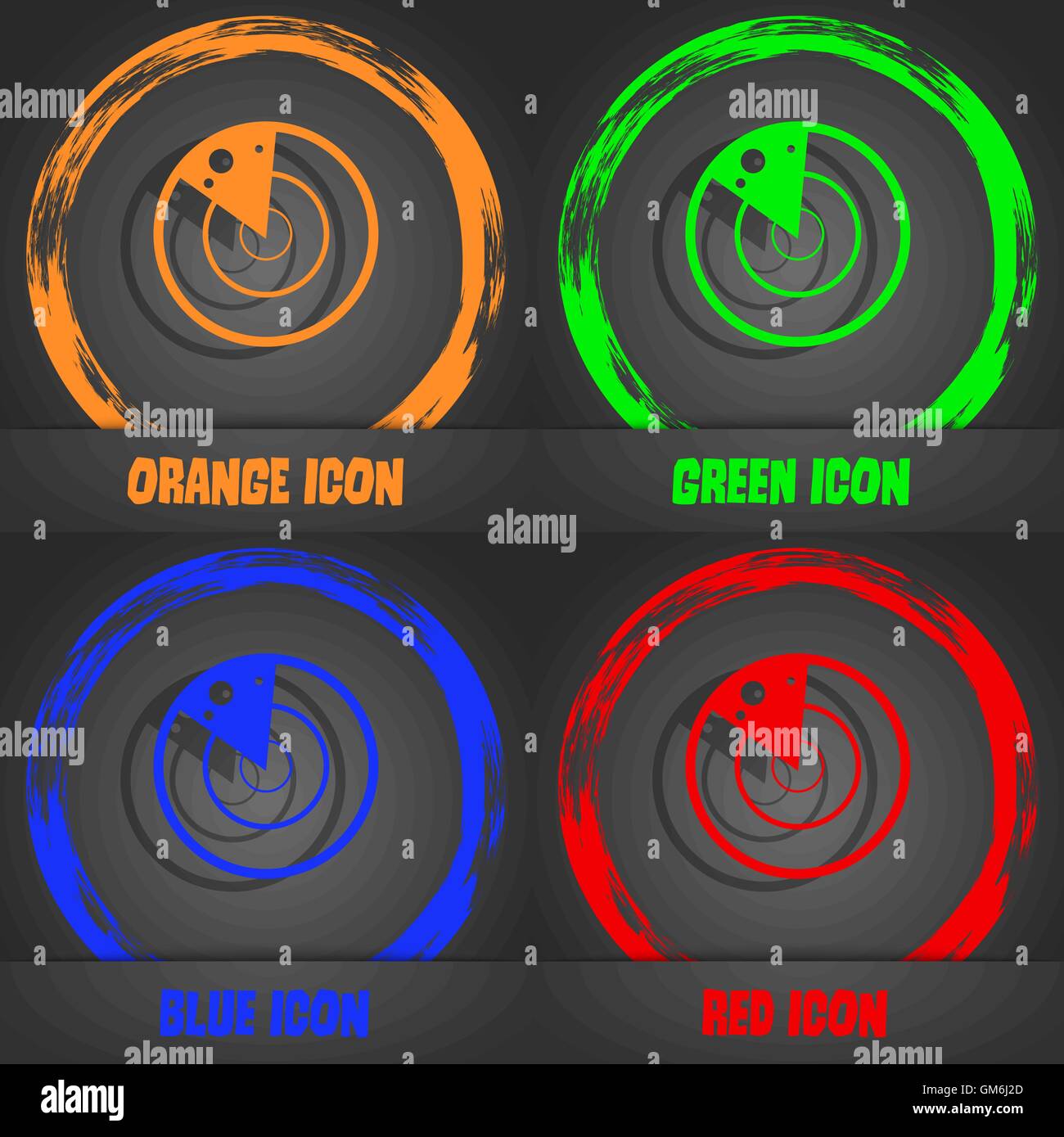 Radar-Symbol Zeichen. Moderne stilvolle. In orange, grün, blau, rot-Design. Vektor Stock Vektor