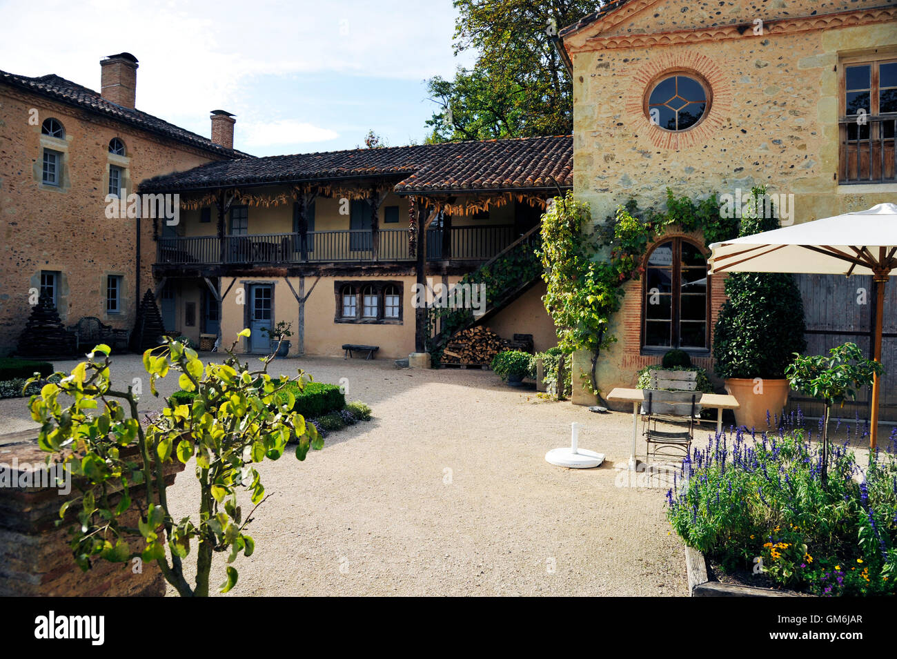La Ferme Aux Grives, Les Près d'Eugénie, Eugénie-Les-Bains, Frankreich Stockfoto