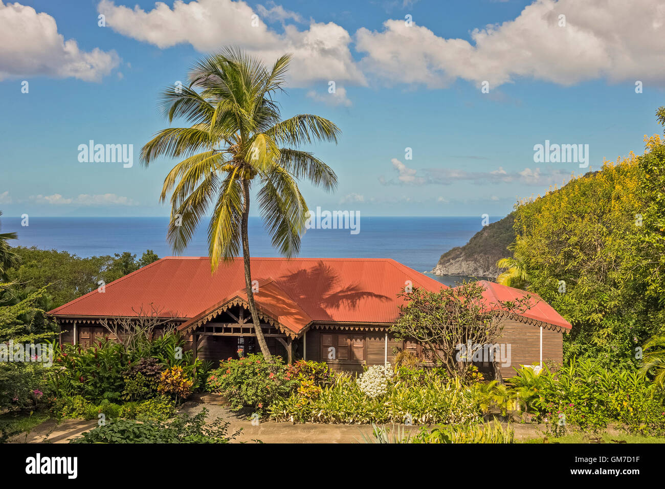 Plantation House Guadeloupe Antillen Stockfoto