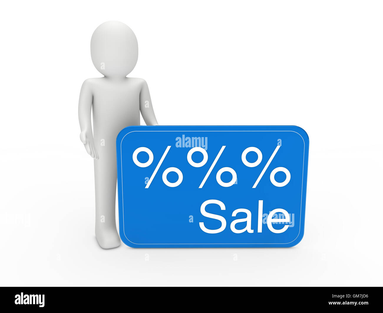 3D Mann Verkauf Karte Stockfoto