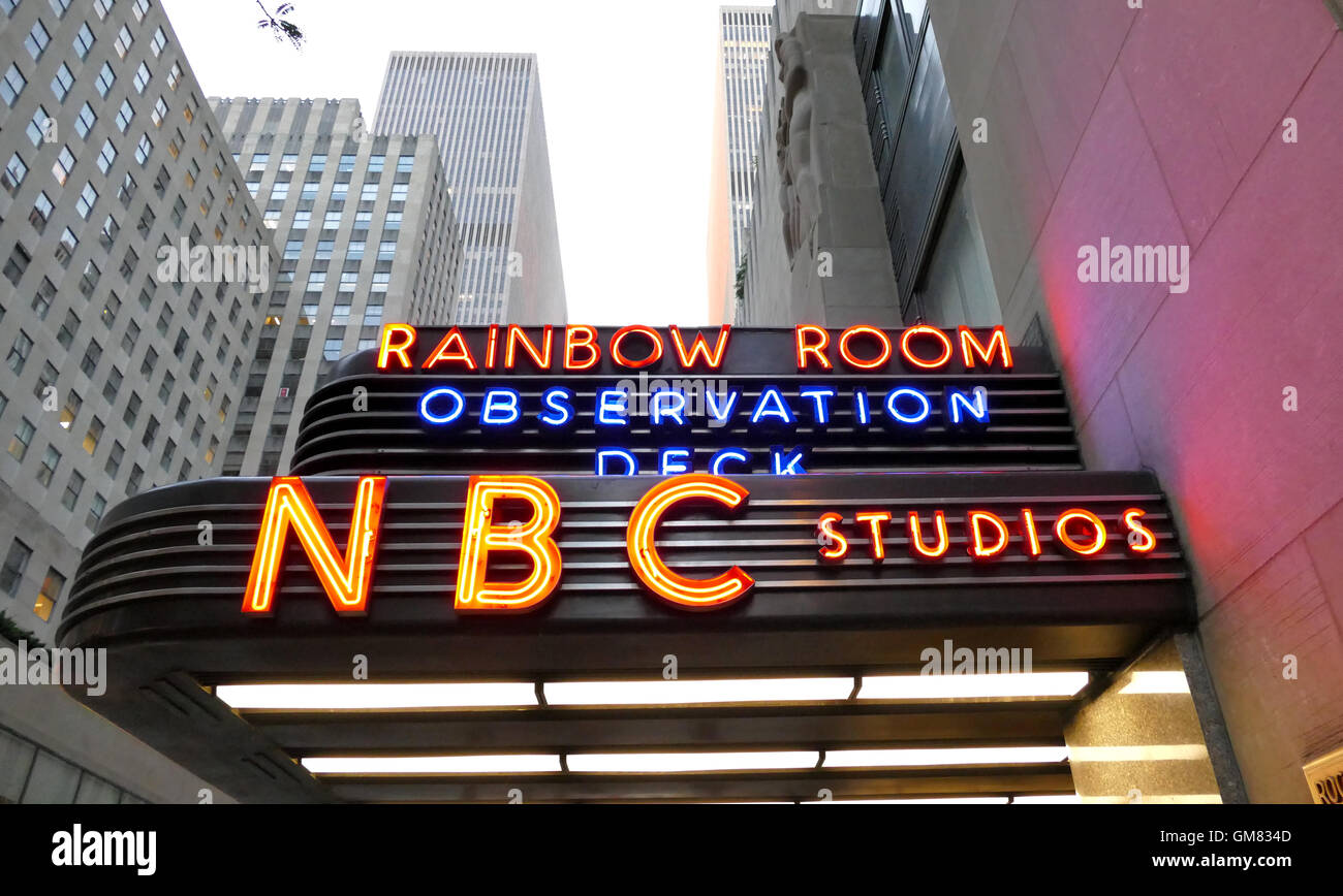 New York, USA. 23. August 2016.  Die Weltzentrale für NBC News, die Saturday Night Live Studios und Rainbow Room. Stockfoto