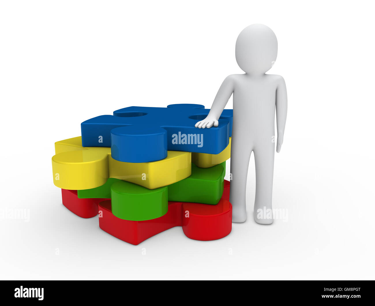 3D Mann puzzle Stockfoto 3D Mann puzzle Stockfoto