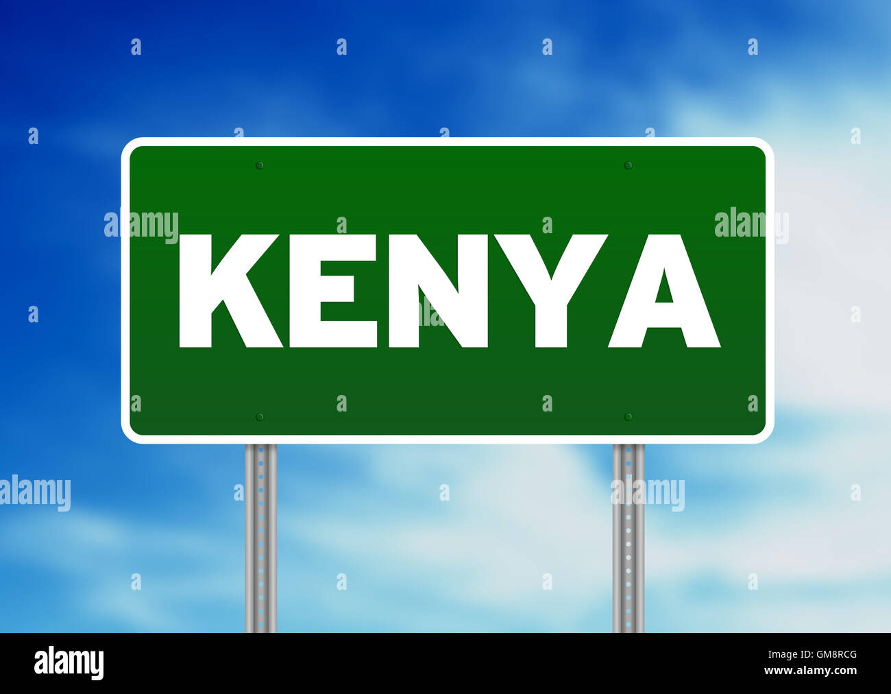 Kenia Autobahn Zeichen Stockfoto