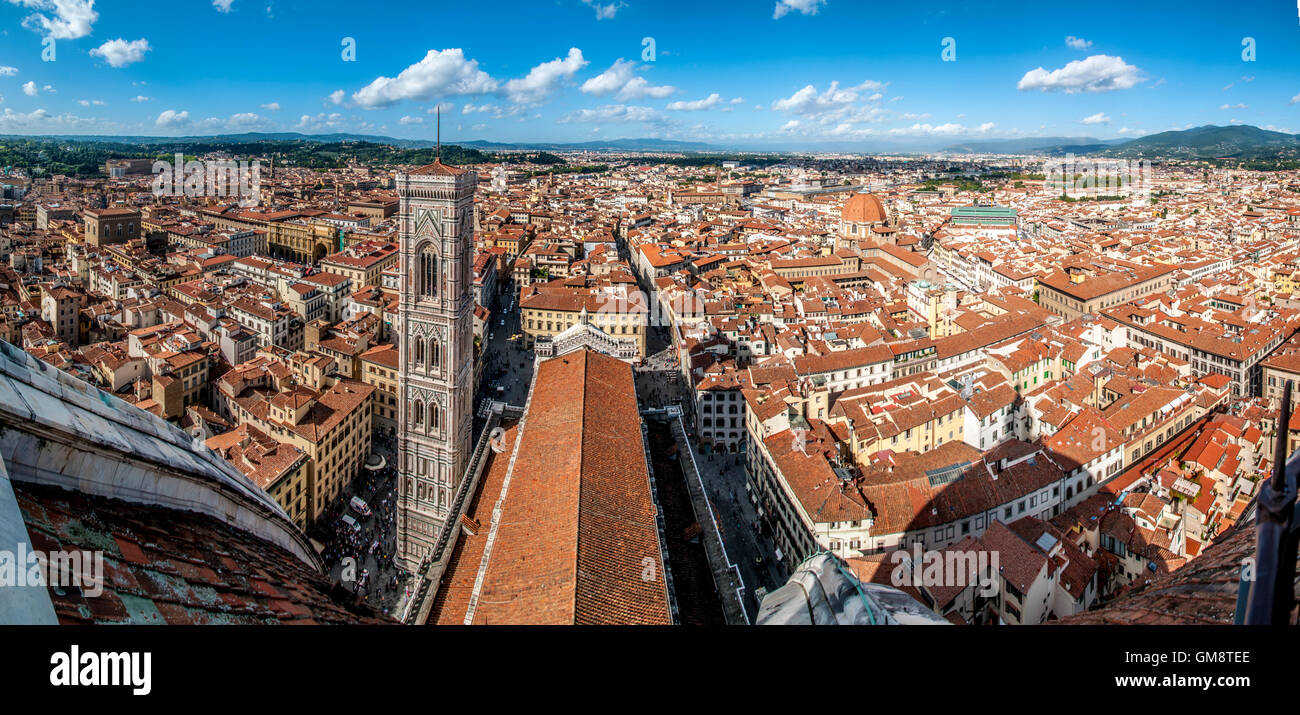 Panoramablick vom Santa María de Fiore in Florencia (Firence) Stockfoto