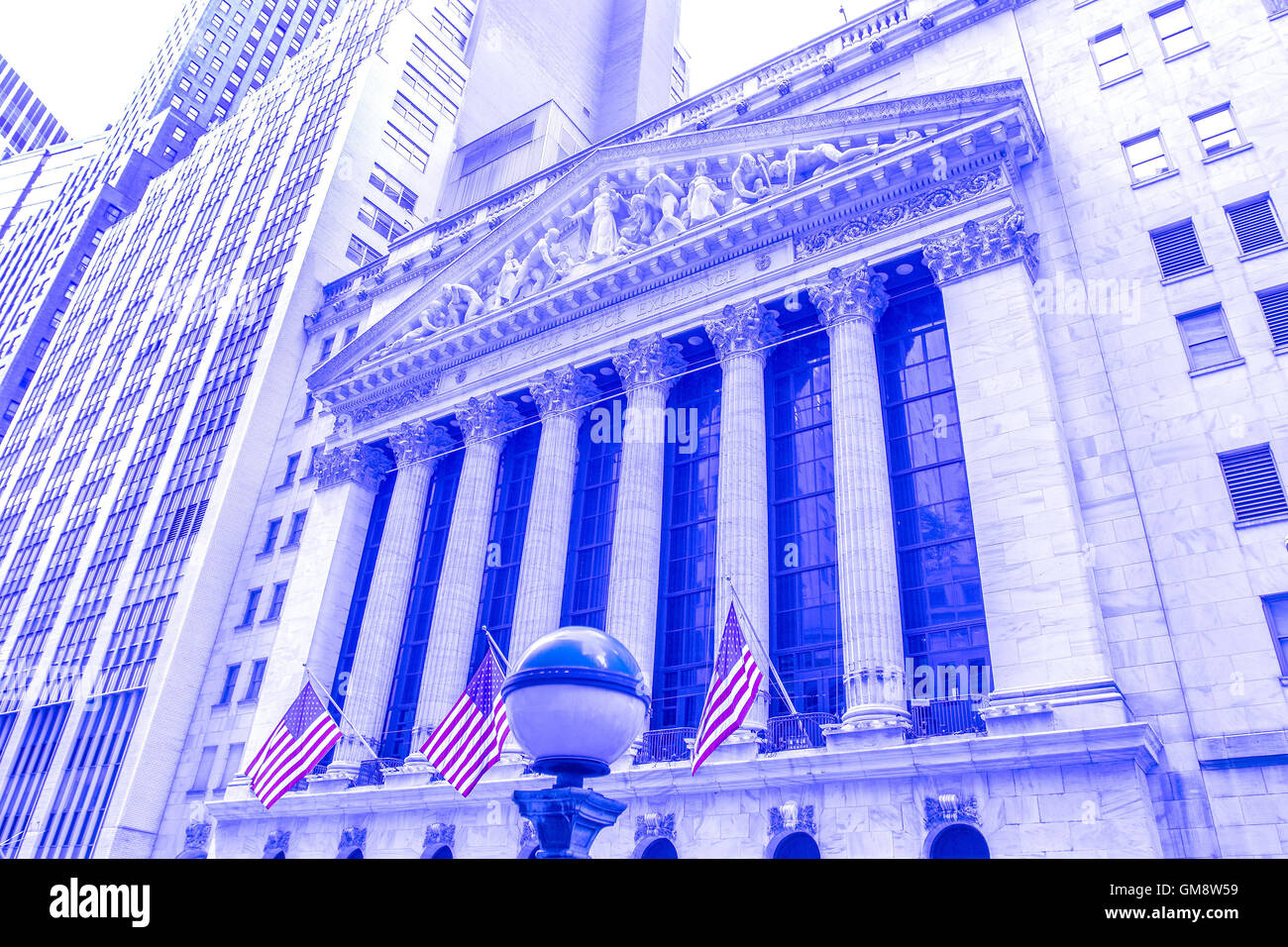 Ein Blick auf die New Yorker Börse. Stockfoto