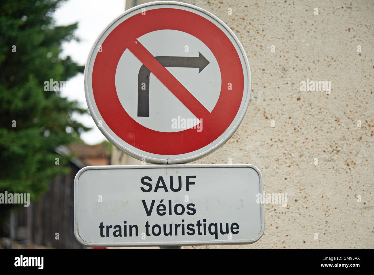 Französische Ringstraße Zeichen drehen Verkehr zu verbieten Stockfoto