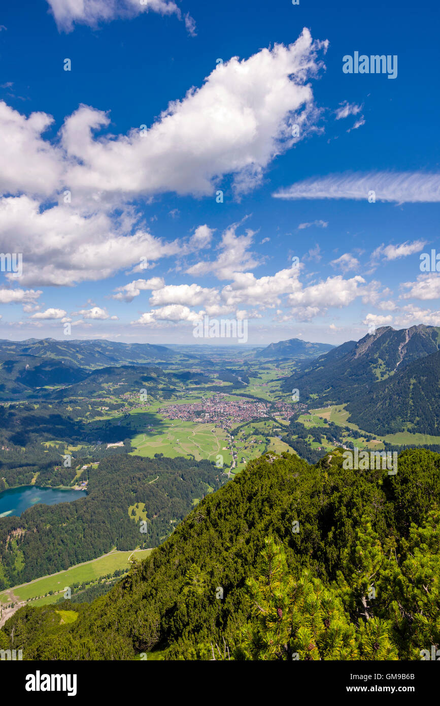 Deutschland, Bayern, Allgäu, Iller Tal, Oberstdorf und Freiberg See, Blick vom Himmelschrofen Stockfoto