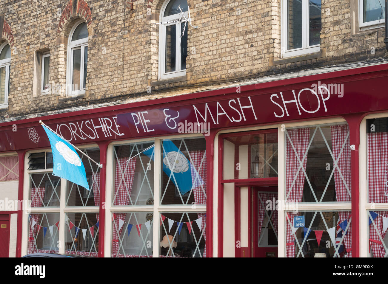 Yorkshire Pie &amp; Mash, Saltburn durch Meer, North Yorkshire, England, UK Stockfoto