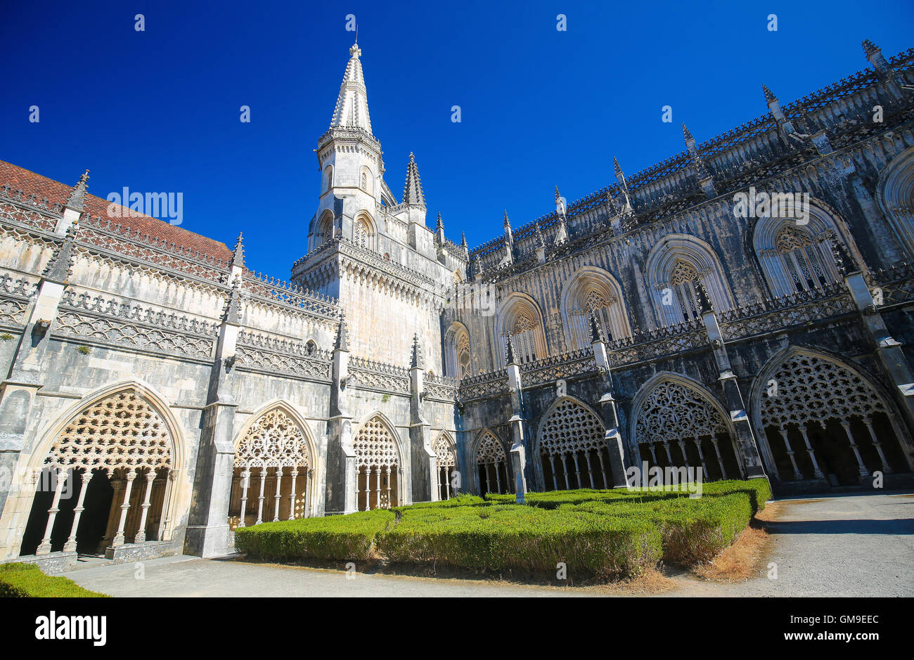 Kreuzgang-Saal des Kloster von Batalha, eines der wichtigsten gotischen Websites in Portugal. Stockfoto