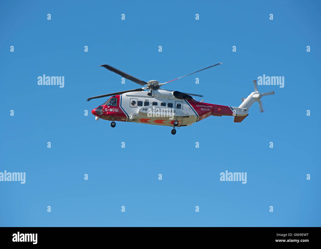 Sikorsky S-92A Küstenwache SAR Hubschrauber (G-MCGI) Sitz in Inverness. SCO 11.187. Stockfoto