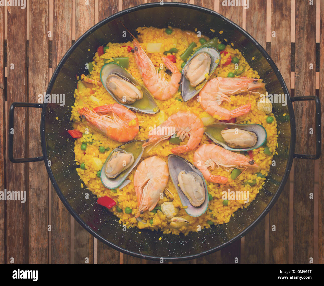 Meeresfrüchte-Paella-spanische Traditionsgericht Stockfoto