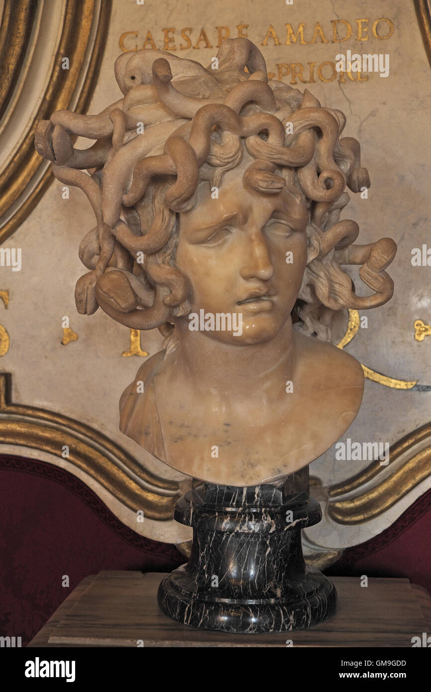 Leiter der Medussa von Bernini, Capitoline Museum, Campidoglio, Rom, Italien. Stockfoto