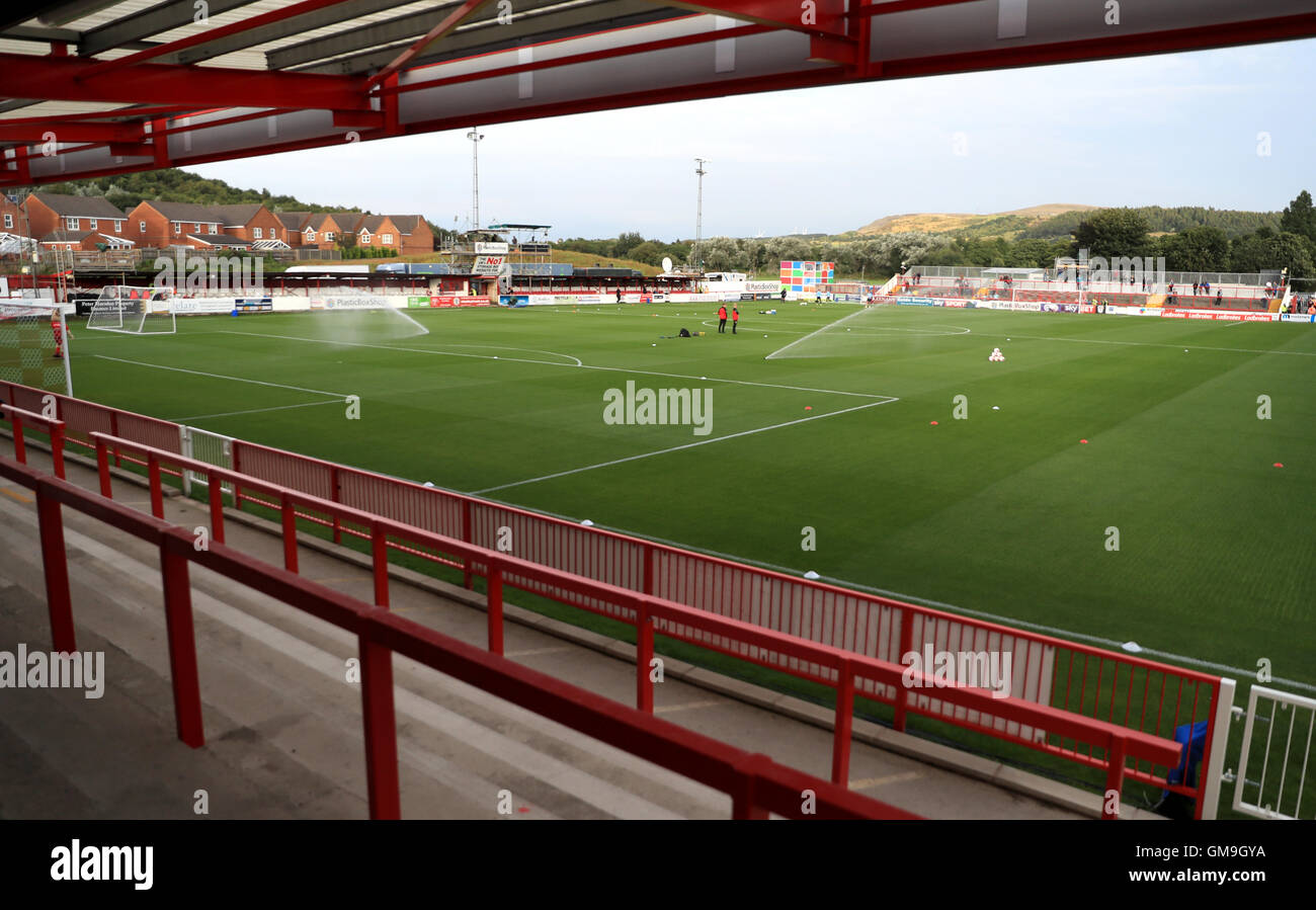 Einen Überblick über das was-Stadion vor der EFL-Pokal, zweite Runde im Stadion Wham, Accrington übereinstimmen. Stockfoto