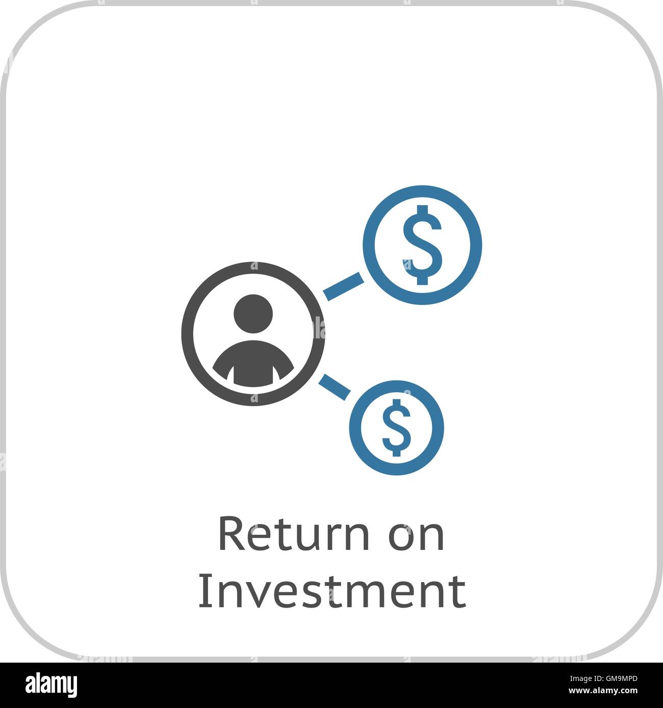 Return Sie on Investment-Symbol. Business-Konzept. Flaches Design. Stock Vektor